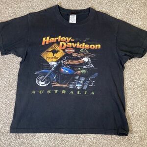 Vintage 92 Harley-Davidson Australia Roo Country Graphic Tshirt Sz M